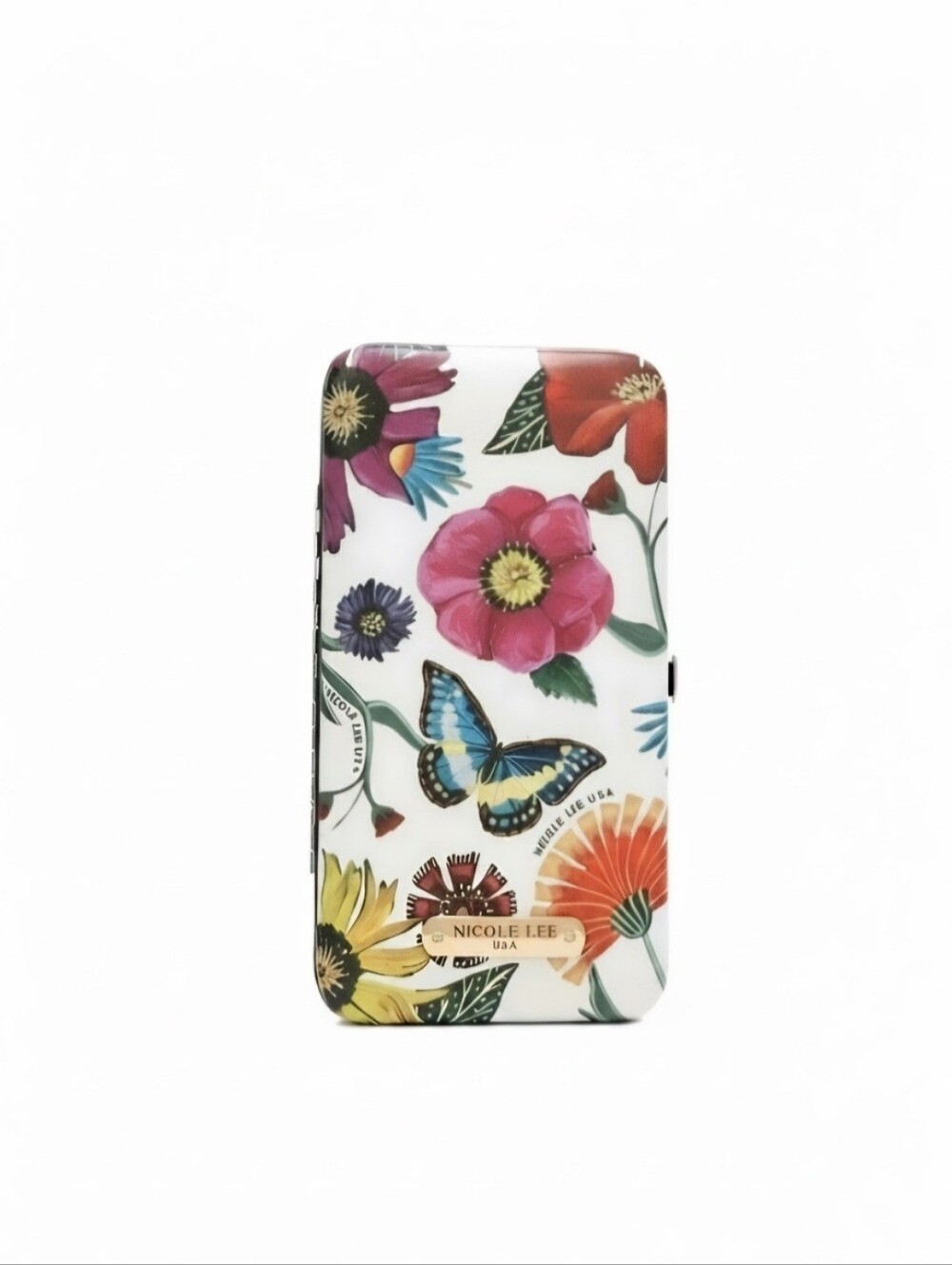 Nicole Lee 6pc Manicure Kit Floral Print Travel Grooming Set Nail Clippers Case